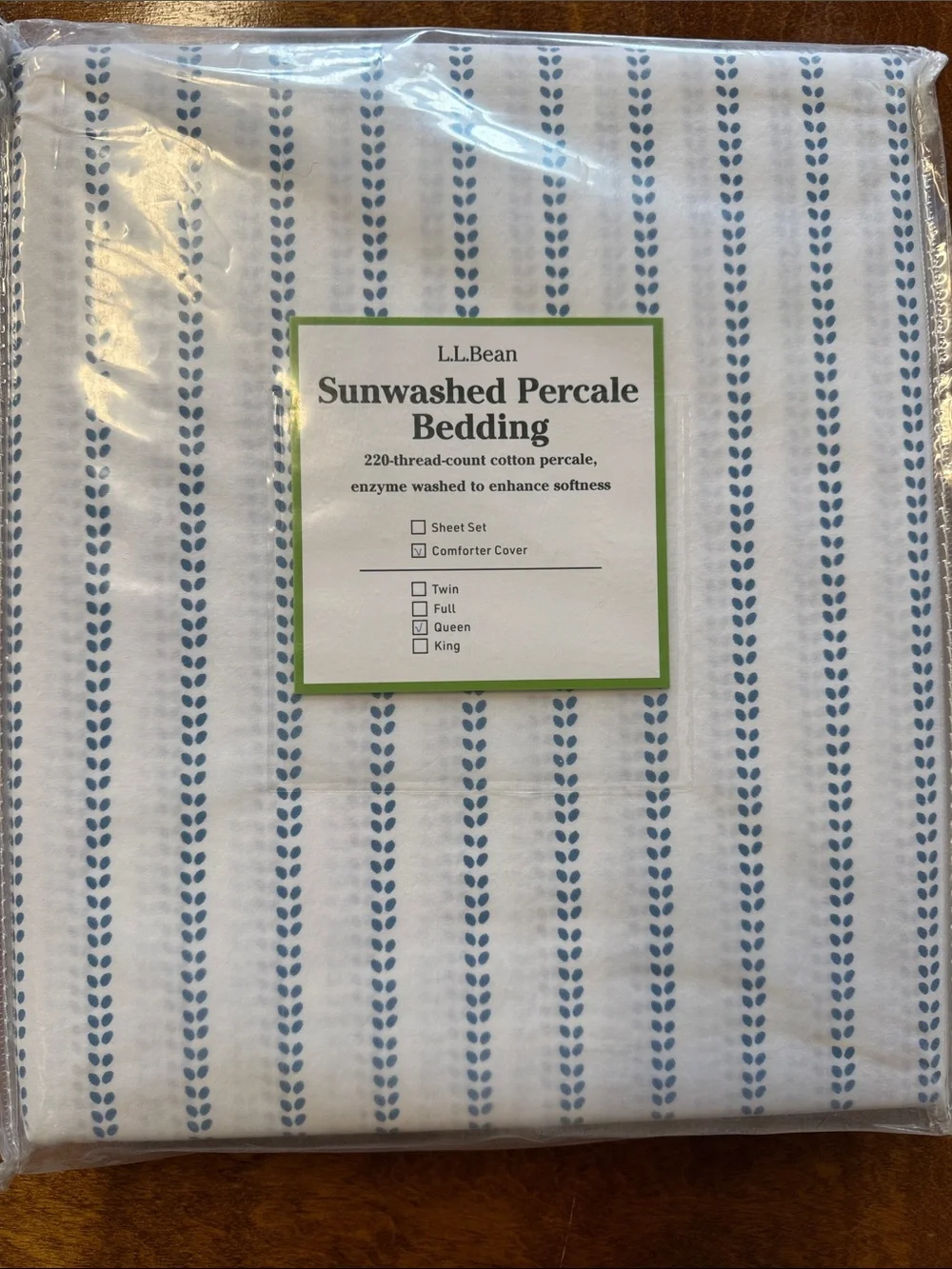 L.L. Bean White Percale Bedding Comforter Cover
